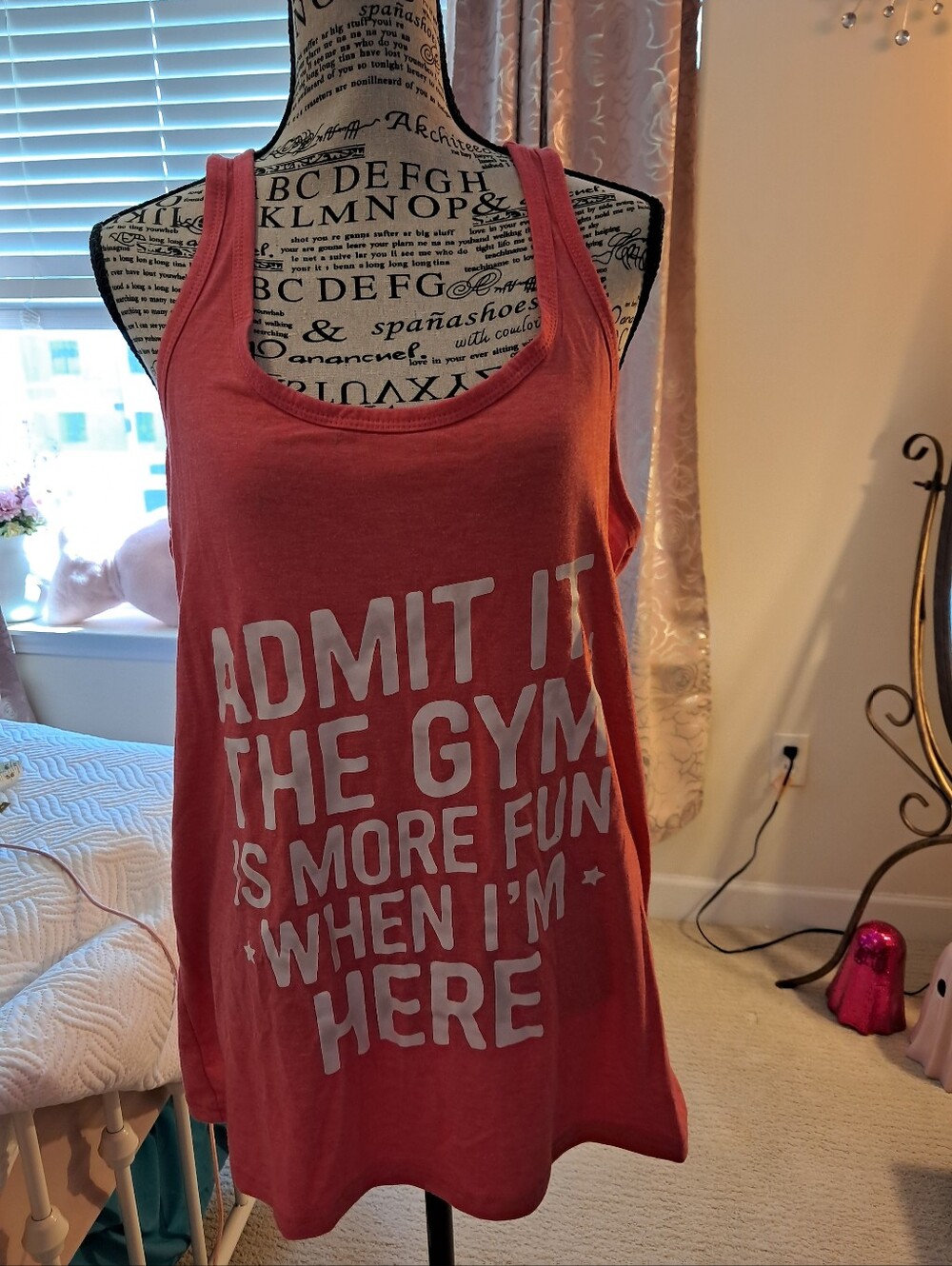 Women’s Coral Graphic Tank Top - Casual Gym Scoop Neck